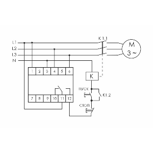 Реле контроля фаз CZF-310 (1 модуль; монтаж на DIN-рейке; 3х400/230+N 8А 1NO/NC IP20) F&F EA04.001.005