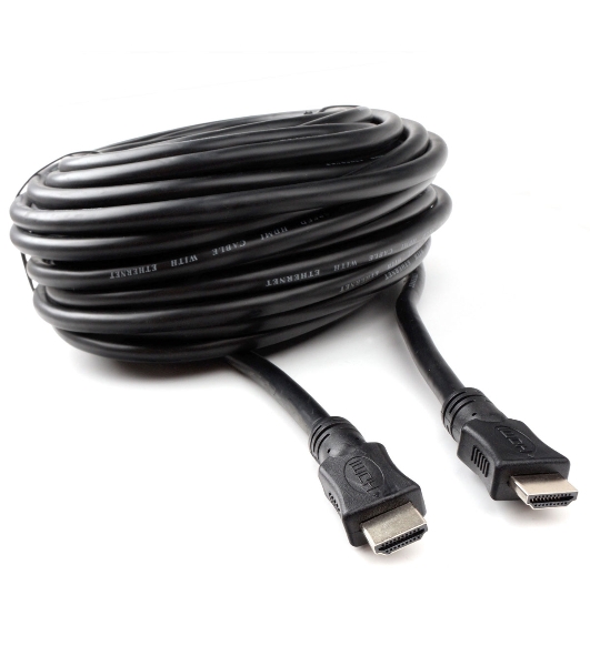 Кабель HDMI Cablexpert CC-HDMI4L-20M, 20м, v2.0, 19M/19M, серия Light, черный, позол.разъемы, экран, пакет