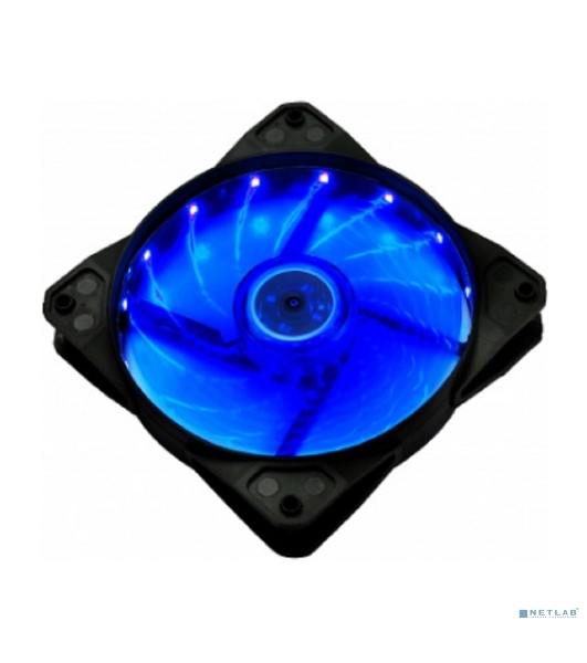 Вентилятор для корпуса Digma DFAN-LED-BLUE черный, 120 мм, 1200 об/мин, 23 дБ, 4 pin