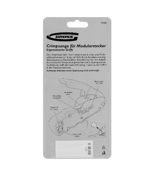 Клещи для обжима телефонных и компьютерных клемм Gross RJ45, 8P и RJ11/12, 6P, компакт., CAT5