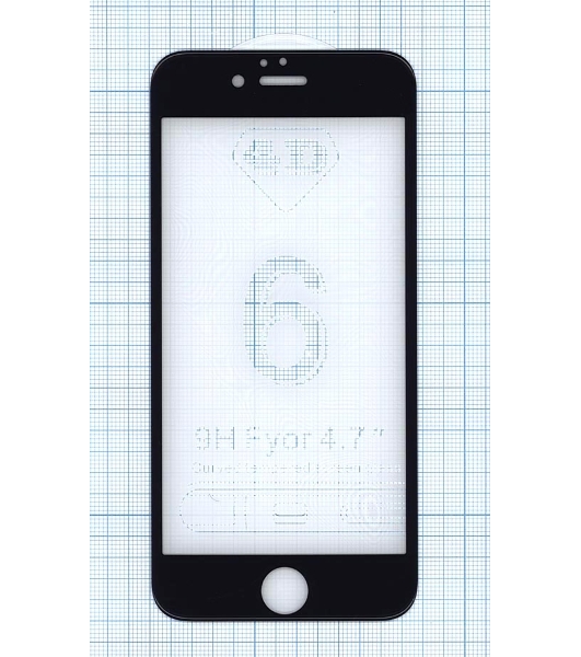 Защитное стекло 4D для Apple iPhone 6/6S черный