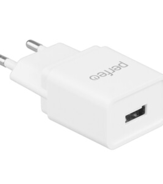 Сетевое зарядное устройство PERFEO с разъемом USB, 2А, белый (I4657)
