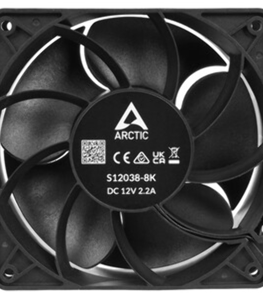 Комплект вентиляторов для корпуса Arctic S12038-8K 3 Pack черный, 120 мм, 8000 об/мин, 4 pin