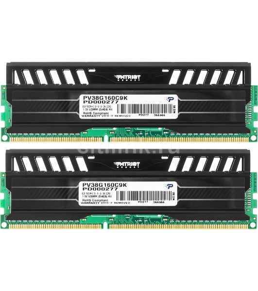 Оперативная память Patriot Viper 3, DDR3, 8GB (2x4 GB), 1600 MHz, CL9, DIMM, радиатор, черный