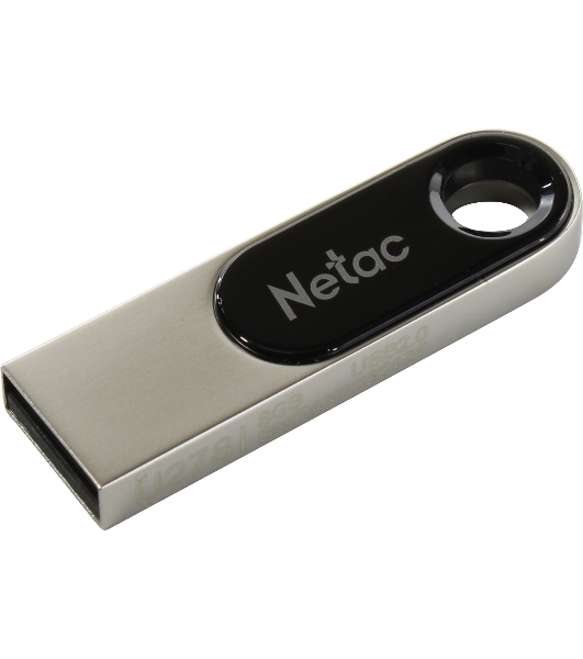 Флешка USB Netac U278 (NT03U278N-008G-20PN), 8Gb, USB 2.0, R/W 50/10, серебристый/черный