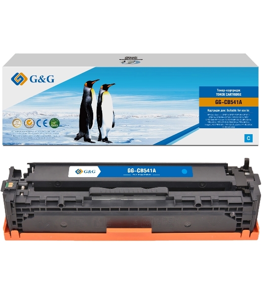Картридж G&G аналог HP CB541A/125A/Canon 716 синий 1.4k с чипом