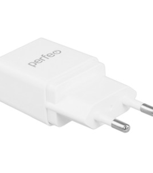 Сетевое зарядное устройство PERFEO с разъемом USB, 2А, белый (I4657)