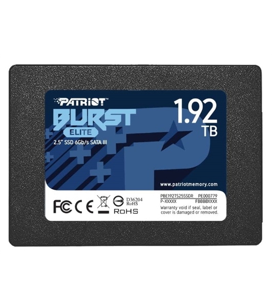 Накопитель SSD Patriot Burst Elite, 1.92Tb, SATA, 2.5', R/W 450/320