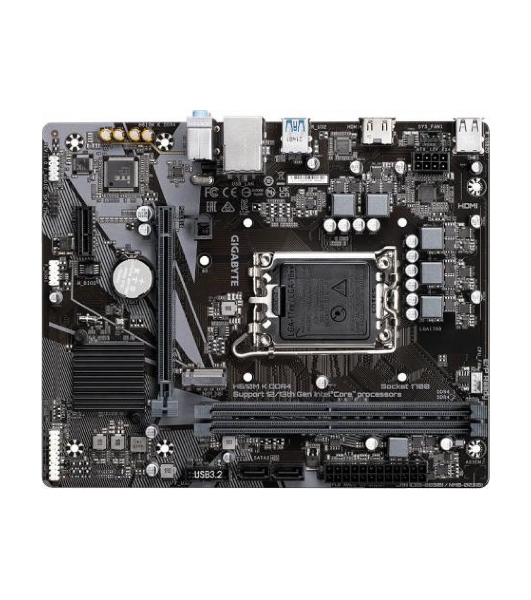 Материнская плата Gigabyte H610M K DDR4 V2.0, LGA 1700, Intel H610, 2xDDR4, 2xSATA, 1xM.2, 1xPCIe 4.0 x16, 1xPCIe x1, 1xHDMI, 1x 1Gb LAN, 2xUSB-A 3.2 Gen 1, 4xUSB-A 2.0, 3x 3.5 мм, 7.1, mATX