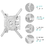 Кронштейн ONKRON/32-55' макс. 400x400, 2 колена, наклон -5º+8º, поворот 180º макс, от стены 55-500мм, белый, фото17