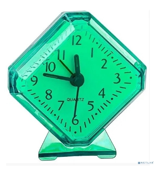 Часы-будильник Perfeo Quartz 'PF-TC-002', ромб. 7,5x8,5 см, зеленый
