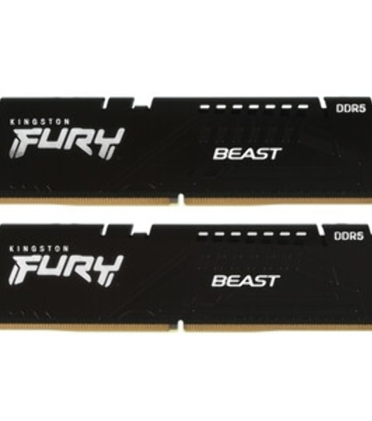 Оперативная память Kingston Fury Beast, DDR5, 32GB (1x32GB), 5600MHz, CL40, DIMM, с радиаторами, черный