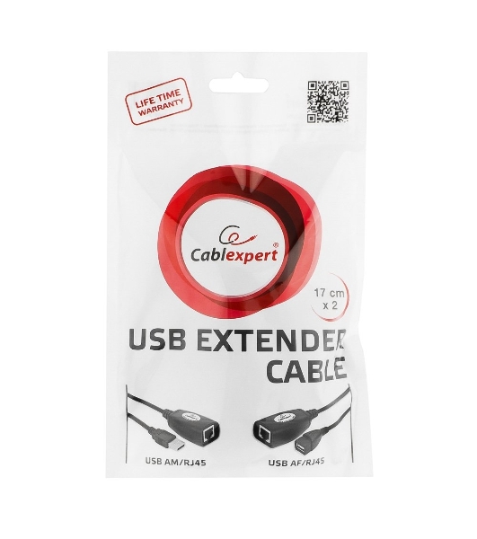 Кабель Gembird USB 2.0 удлинительный AM/AF/RJ45Fx2 по витой паре