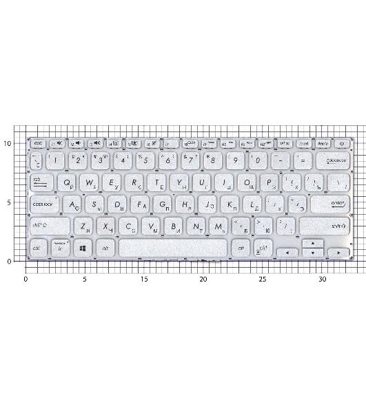 Клавиатура для ноутбука Asus X412DA серебристая