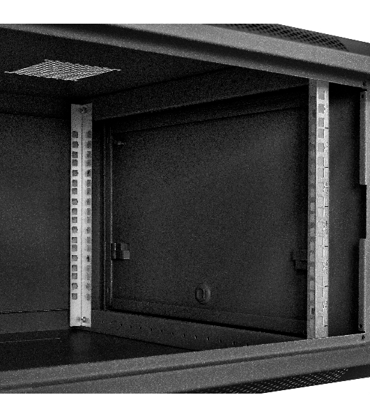 Шкаф телекоммуникационный 19' настенный 6U ExeGate EC-WM-6U.600.G.BLACK (19', 6U, 600x600x370 мм (ШхГхВ), передняя дверь закаленное стекло, съемные боковые панели, пыле- и влагозащита IP23, черный RAL 9004)