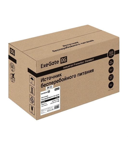 Источник бесперебойного питания ExeGate Smart LB-2200.LCD.AVR.4SH.USB (2200VA/1300W, цветной LCD, AVR, 4*Schuko, USB, батарея 12V 9Ah - 2 шт., металлический корпус, Black)