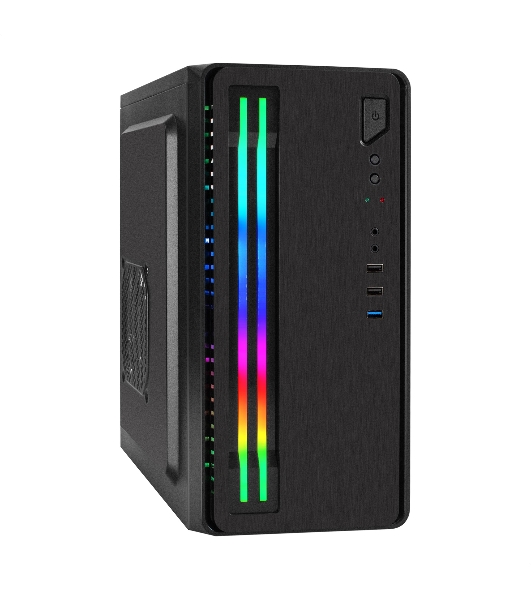 Компьютерный корпус Minitower ExeGate mEVO-7805-XP400 (mATX, БП XP400 с вент. 12см, 2*USB+1*USB 3.0, аудио, черный, с 2*RGb подсветкой)