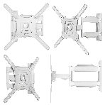Кронштейн ONKRON/32-55' макс. 400x400, 2 колена, наклон -5º+8º, поворот 180º макс, от стены 55-500мм, белый, фото14