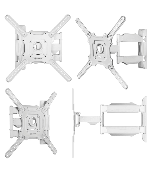 Кронштейн ONKRON/32-55' макс. 400x400, 2 колена, наклон -5º+8º, поворот 180º макс, от стены 55-500мм, белый