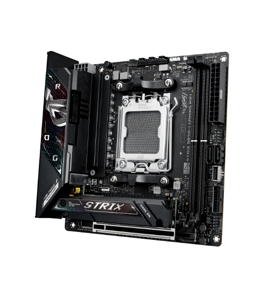Материнская плата ASUS ROG STRIX B850-I GAMING WIFI, AM5, AMD B850, 2xDDR5, 2xM.2, 2xSATA, PCIe 4.0 x16, 1xHDMI, 1xUSB Type-C, 1x2.5Gb LAN, Wi-Fi 7, Bluetooth 5.4, 5xUSB-A 10Gbps, 1xUSB-C 20Gbps, 2xUSB-A 2.0, 3x3.5 мм, S/PDIF, 7.1, Mini-ITX