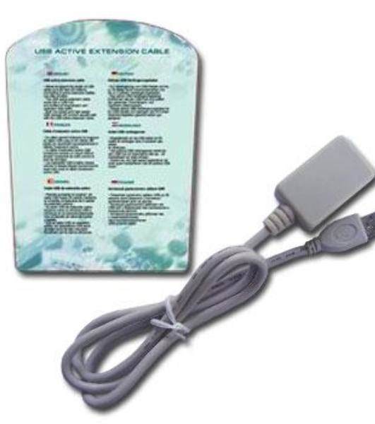 Кабель Gembird USB 2.0 удлинительный, активный 4.8м AM/AF, черный