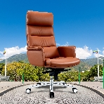 Кресло руководителя Cactus CS-LBR-CARACAS кожа крестов. алюминий, фото3