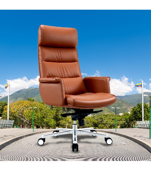 Кресло руководителя Cactus CS-LBR-CARACAS кожа крестов. алюминий