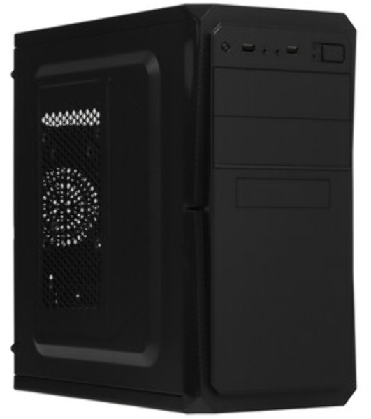 Компьютерный корпус Minitower ExeGate BA-202-UNS350 (mATX, БП UNS350 с вент. 12см, 2хUSB, аудио, черный)