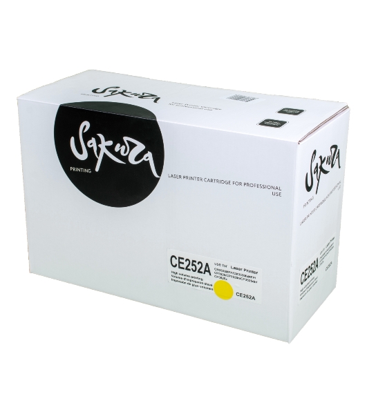 Картридж лазерный Sakura CE252A для HPColor LaserJet CM3530MFP/CM3530fsMFP/CP3525/CP3525n/CP3525dn/CP3525x, желтый, 7000 к.