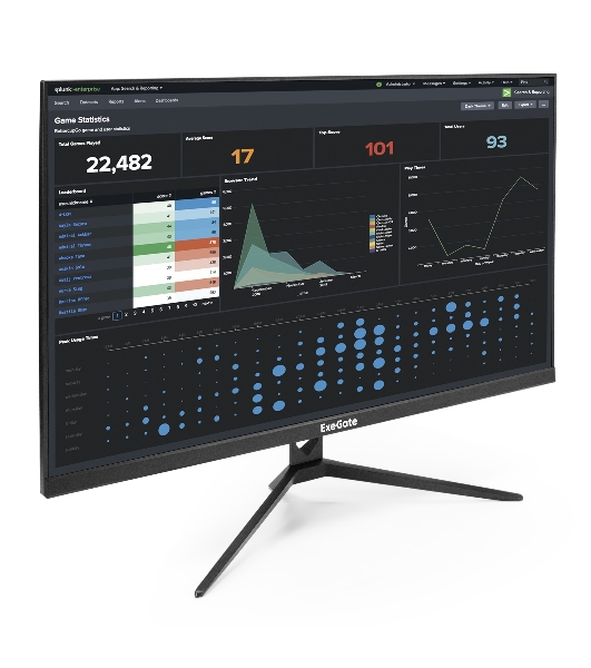 Монитор 27' ExeGate ProSmart EV2707A VA 1920x1080, 75 Гц, 5 мс, 16:9, 280 кд/м², 1xHDMI, 1xVGA, 3.5 мм, черный