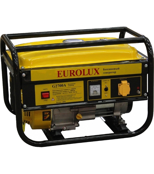 Электрогенератор бензиновый Eurolux G2700A, 2.2 кВт, 76 дБ, 35 кг