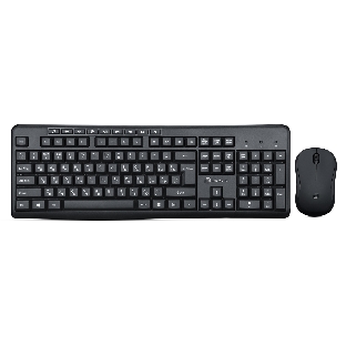 Комплект клавиатура+мышь Oklick 225M беспроводной, USB, 1200 DPI, чёрный