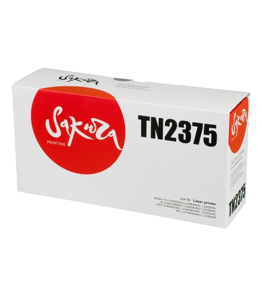 Картридж лазерный Sakura TN2375 для Brother HL-L2300DR, HL-L2340DWR, HL-L2360DNR, HL-L2365DWR, DCP-L2500DR, DCP-L2520DWR, DCP-L2540DNR, DCP-L2560DWR, MFC-L2700DWR, MFC-L2720DWR, MFC-L2740DWR, 2600 к.