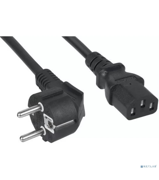 Кабель питания Filum ПВС-АП 3x1.0 CEE 7/7(Schuko) угловая - C13, 220/250В, 10А, чёрный, 1.8м