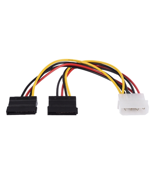 Кабель GoPower MOLEX (F)-2SATA (M) 0.2M 00-00027494