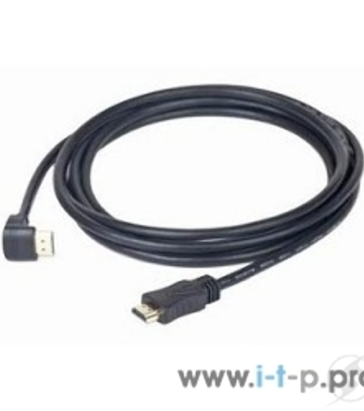 Кабель Cablexpert HDMI CC-HDMI490-10, 19M/19M, v2.0, медь, позол.разъемы, экран, угловой, 3м, черный, пакет