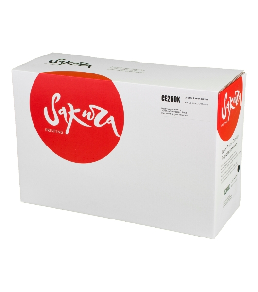 Картридж лазерный Sakura CE260X для HP Color LaserJet CP4020/4025/4520/4525, черный, 17000 к.
