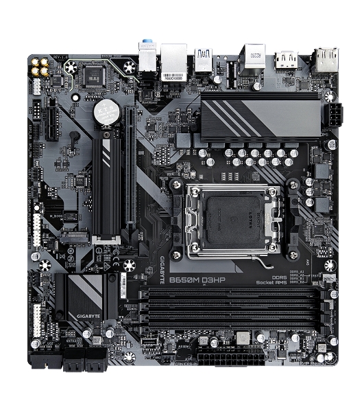 Материнская плата Gigabyte B650M D3HP, AM5, AMD B650, 4xDDR5, 4xSATA, 2xM.2, 1xPCI-E 4.0 x16, 1xPCI-E x1, 1xHDMI, 2xDP, 1x 2.5Gb LAN, 3xUSB-A 3.2 Gen 1, 2xUSB-A 2.0, 1xUSB-C 3.2 Gen 1, 3x3.5 мм, 7.1, Micro-ATX