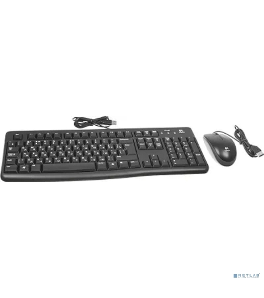 Комплект клавиатура+мышь Logitech MK120 проводной, USB, 1000 DPI, чёрный(заводская гравировка)