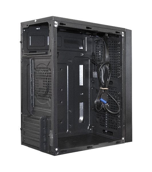 Компьютерный корпус Minitower ExeGate mEVO-9302-RGb (mATX, без БП, 2хUSB+1хUSB 3.0, HD аудио, черный с RGb подсветкой)