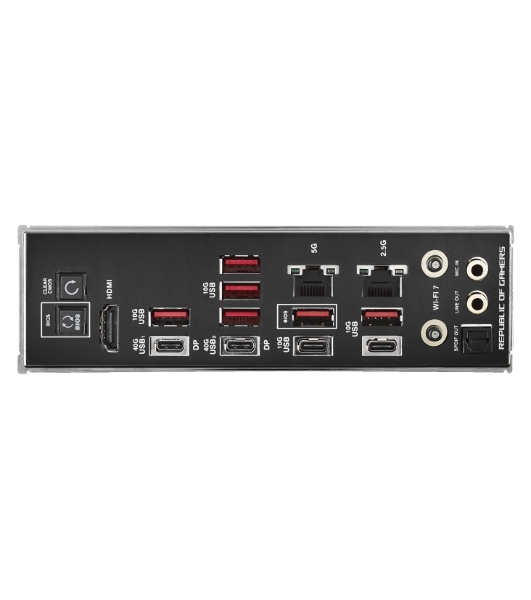 Материнская плата ASUS ROG CROSSHAIR X870E HERO, AM5, AMD X870E, 4xDDR5, 4xSATA, 5xM.2, 2xPCI-E 5.0 x16, 1xHDMI, 2xUSB-C (видео), 2x 5Gb LAN, 6xUSB-A 3.2 Gen 2, 2xUSB-C 3.2 Gen 2, 2xUSB4, 2x3.5 мм, 7.1, ATX
