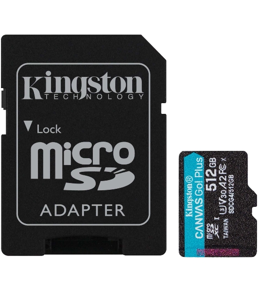 Флеш карта microSDXC 512Gb Kingston SDCG4/512Gb Canvas Go! Plus V10 A2 + adapter