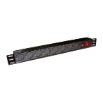 Блок распределения питания Lanmaster TWT-PDU19-10A8P-3.0 гор.размещ. 8xSchuko базовые 10A Schuko 3м, фото 1