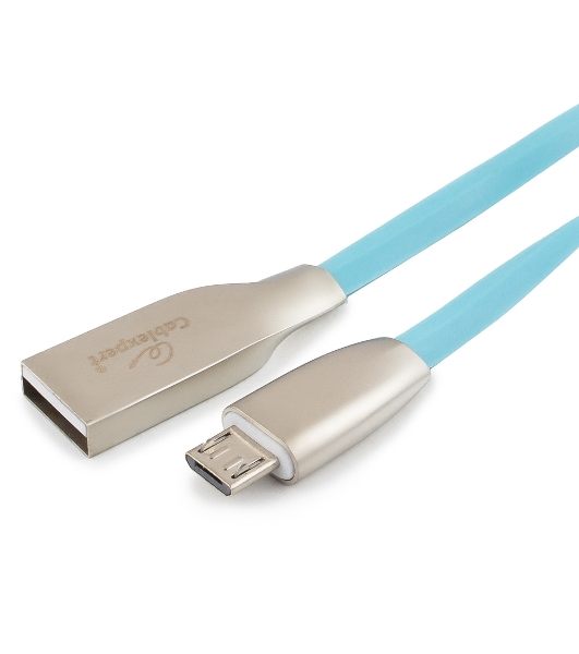 Кабель USB2.0 Cablexpert CC-G-mUSB01Bl-1M, AM/microB, серия Gold, длина 1м, синий, блистер