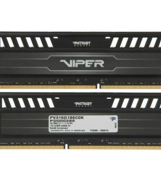 Оперативная память Patriot Viper 3, DDR3, 16GB (2x8 GB), 1866 MHz, CL10, DIMM, радиатор, черный