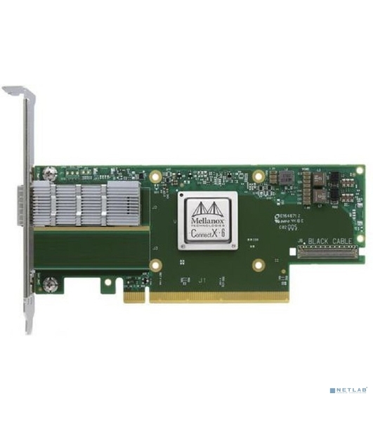 Адаптер Infiniband ConnectX®-6 VPI adapter card, HDR IB (200Gb/s) and 200GbE, single-port QSFP56, PCIe4.0 x16, tall bracket