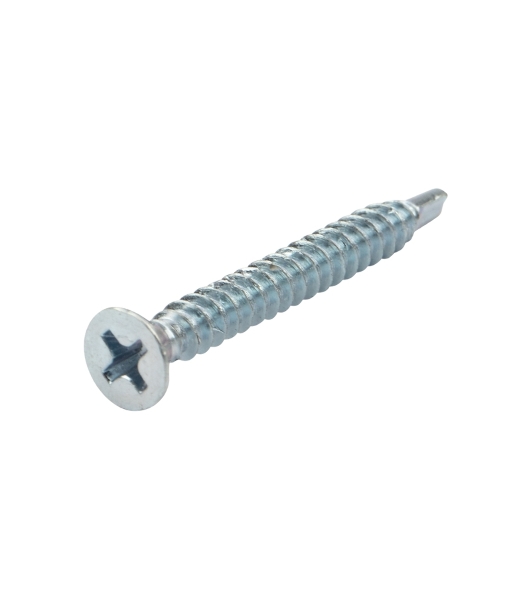 Саморез оконный Kranz сверло, 3.9х35, белый цинк, короб (500 шт./уп.)