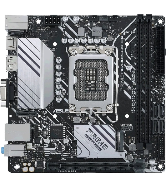 Материнская плата ASUS PRIME H610I-PLUS D4-CSM, LGA 1700, Intel H610, 2xDDR4, 4xSATA, 1xM.2 PCIe 3.0 x4, 1xPCIe 4.0 x16, 1xHDMI, 1xDP, 1xVGA, 2xUSB-A 3.2 Gen 1, 2xUSB-A 2.0, 1x 1Gb LAN, 3x3.5 мм, 7.1, Mini-ITX