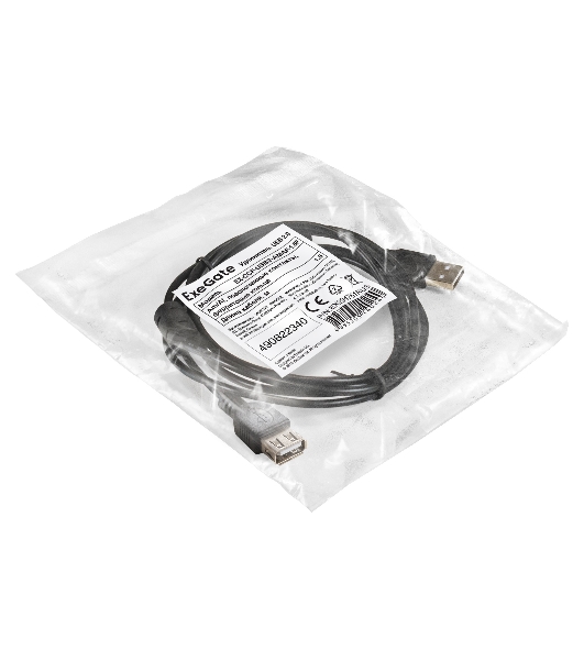 Удлинитель USB 2.0 ExeGate EX-CCF-USB2-AMAF-1.8F (Am/Af, позолоченные контакты, ферритовые кольца, 1,8м)