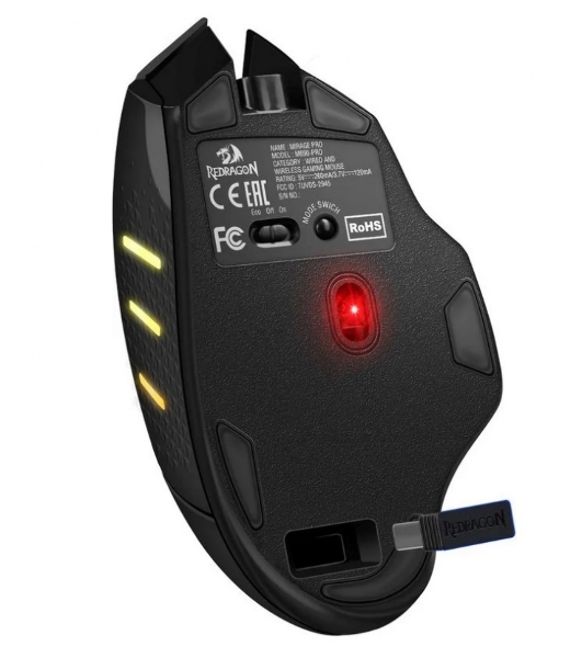 Мышь беспроводная Redragon Mirage Pro черный, 8000 dpi, радиоканал, USB, кнопки - 9